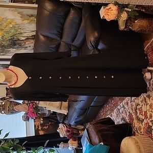 JESSICA 10 Dress Maxi Black Gold buttons